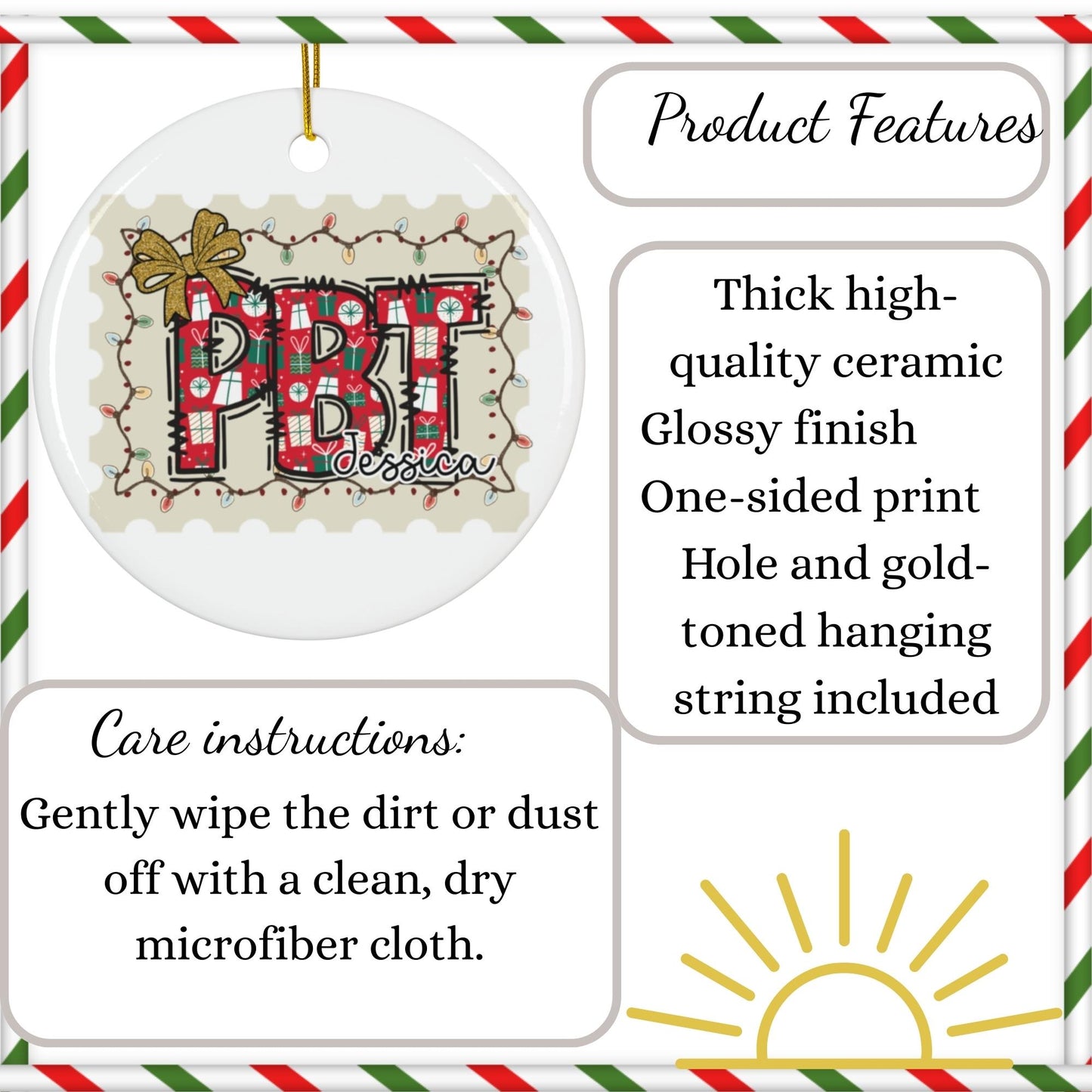 Custom Phlebotomist Christmas keepsake ceramic ornament