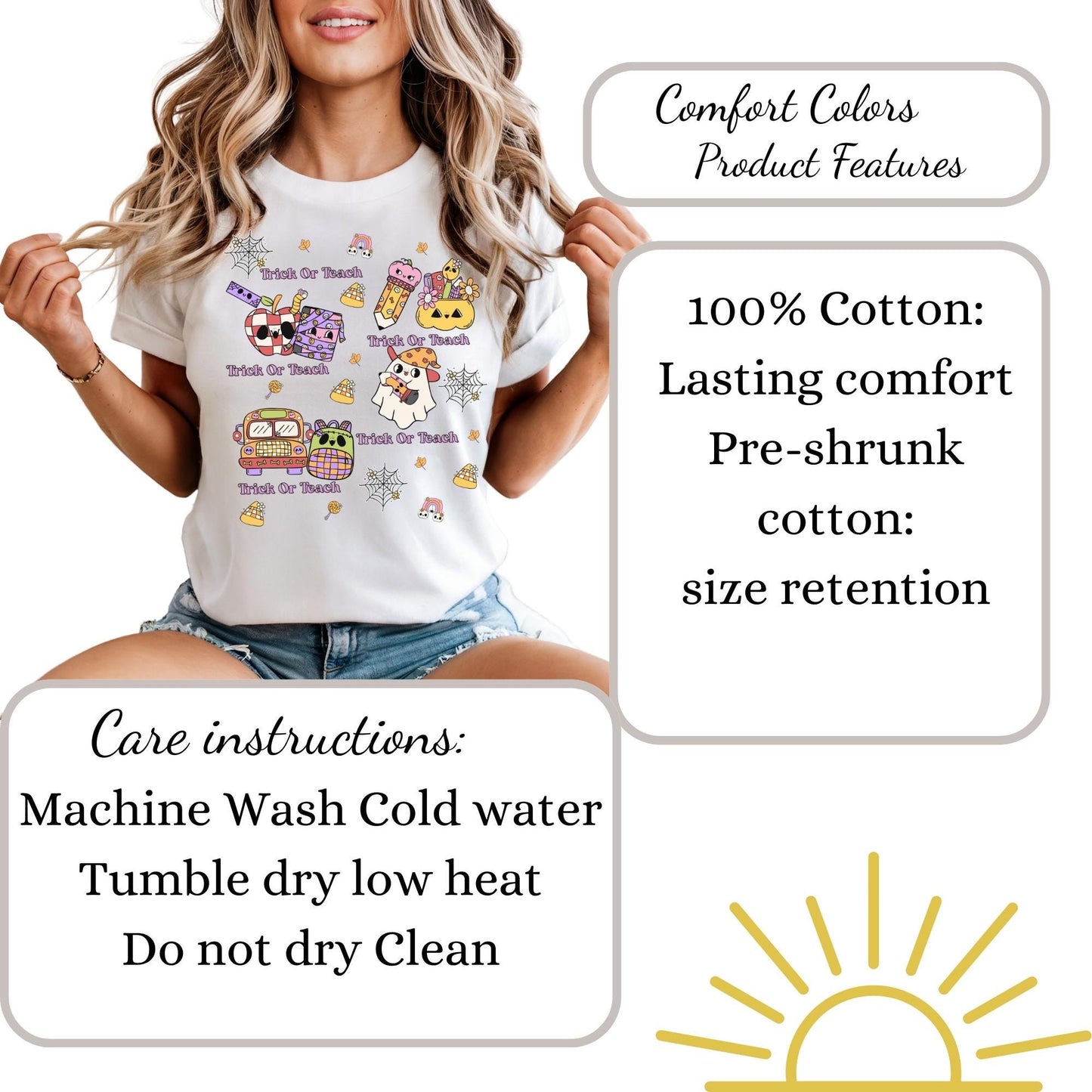 Spooky Halloween Comfort Colors ® 100%cotton Teacher t-shirt S-4xl