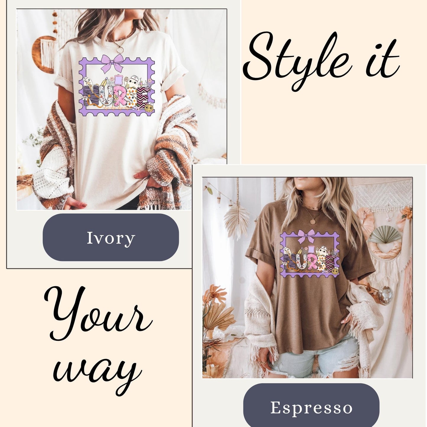 Retro Ghost Nurse T-Shirt: Comfort Colors Halloween RN Tee